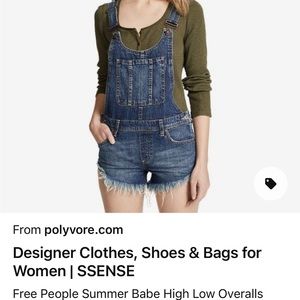 Free people summer babe Jean short overalls we are the free size 25